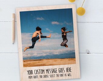 Personalized Picture Frame, Photo On Wood, Picture Frames Quotes, Rustic Picture Frame, Custom Picture Frame, Engraved Frame, Square Frame