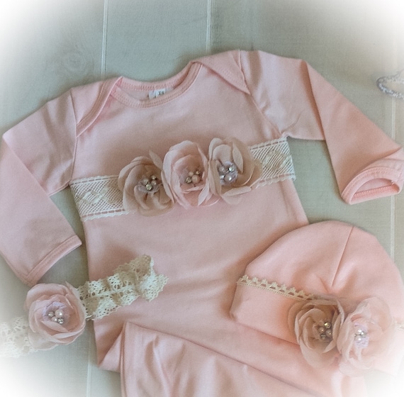Newborn Girl Outfit Baby Girl Coming Home Outfit by PoshBabyBlooms