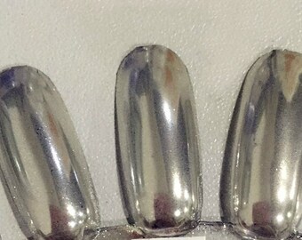 MIRROR Nail Chrome Powder SILVER Chrome for Nail Polish, Gel Nails, Nail art