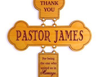 Wedding Officiant Gift,Wedding Thank You Cross,Custom Wedding Celebrant Gift,Bishop/Reverend/Priest Appreciation Gift On our Wedding,DWO001