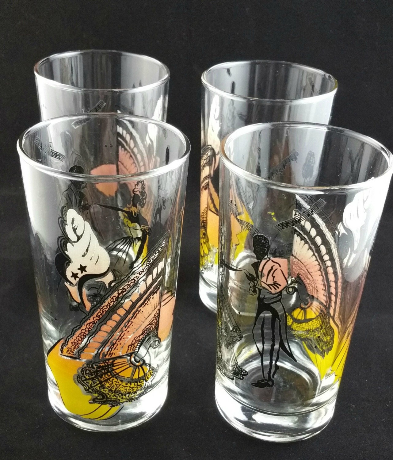 Vintage Highball Glasses Set of 4 Highball Glasses Southern