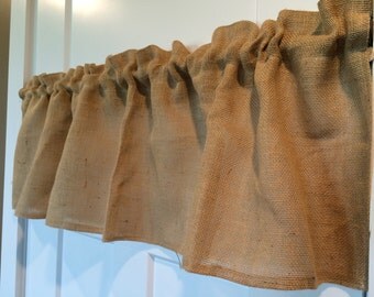 Burlap curtain Valance choose your sizes