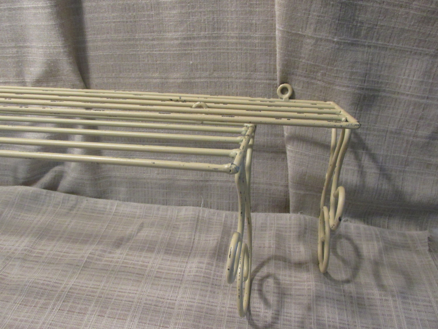Great Pair of Two Metal Wall Shelves Bent Metal Shelf