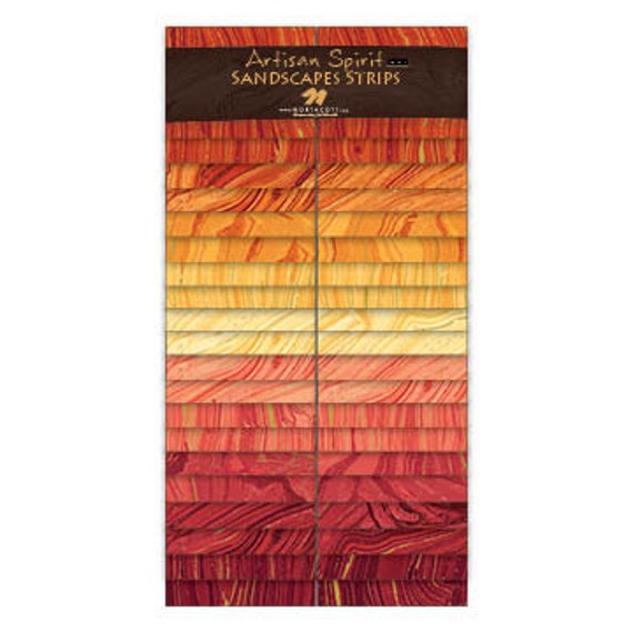 Northcott Artisan Spirit Sandscapes 'n Strips 2 1/2 in strips Sunglow / Coral