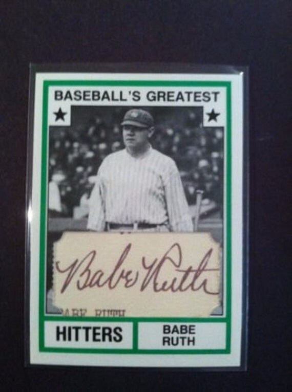 Vintage Signed Babe Ruth Card With Cut Auto Autograph Read