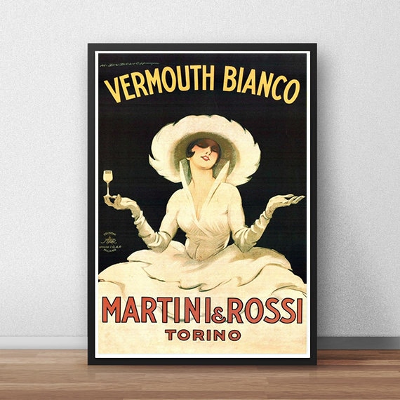 vintage poster Martini Rossi Vermouth Bianco old by Vegacity