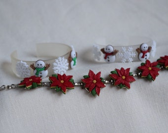 gold minimalist christmas tree charm bracelet
