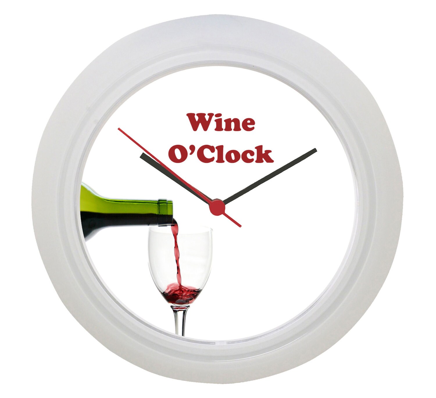 Wine O'Clock Kitchen Wall Clock