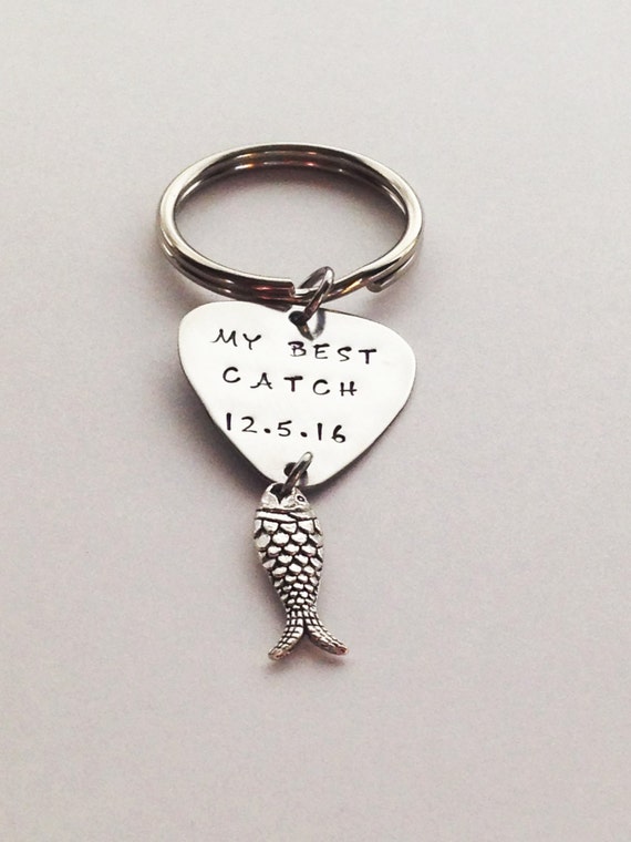 Items similar to Anniversary Gift, Fishing Lure Keychain, Personalized