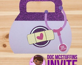 Doc McStuffins Invitation Handmade and Custom Designed