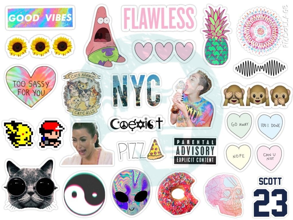 Set 124. Tumblr Stickers. Stickers. Set of stickers. Decals