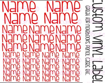 1 Full Sheet of Name Labels School Labels Supply Labels Daycare Labels Camp Labels Vinyl Decal Decal Labels