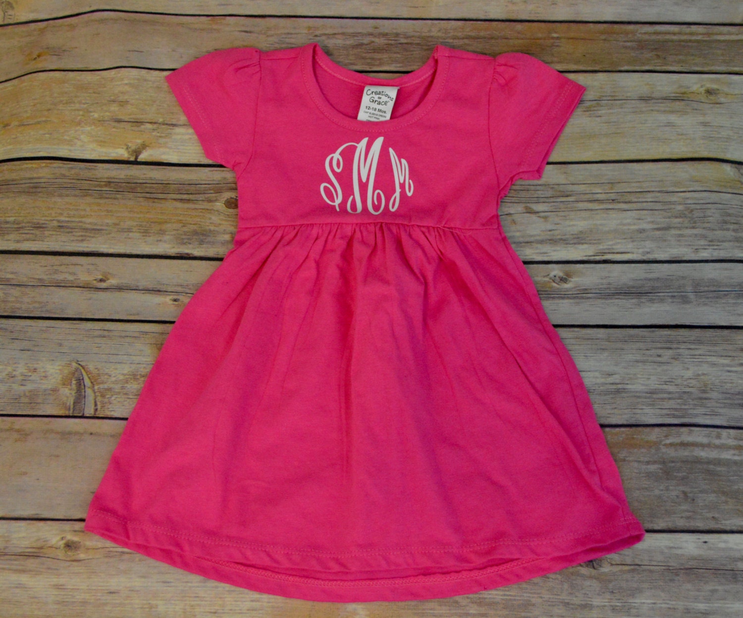 Monogram dress Pink baby dress personalized baby dress