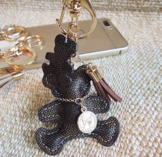 Louis Vuitton bag charm or key chain. Teddy bear charm for