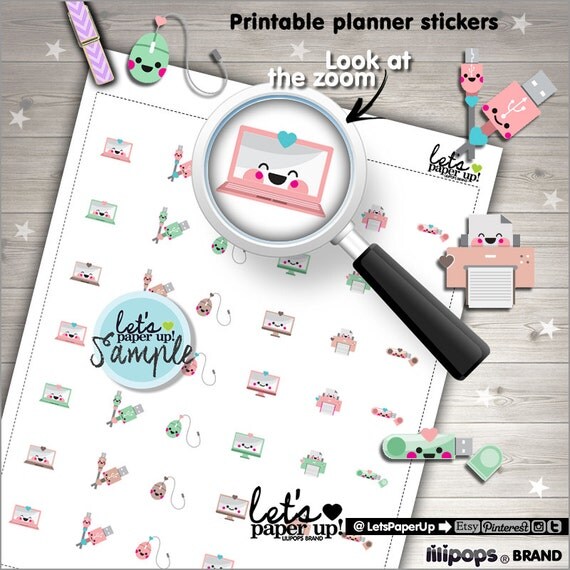 Laptop Stickers Printable Planner Stickers Work Stickers