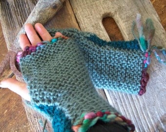 Hand Knit Fingerless Gloves/Mitts