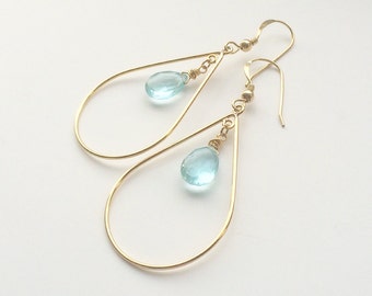 Topaz 14 k goldfill earrings with gold earrings, earrings with Topaz, Topaz, earrings with Blue Topaz
