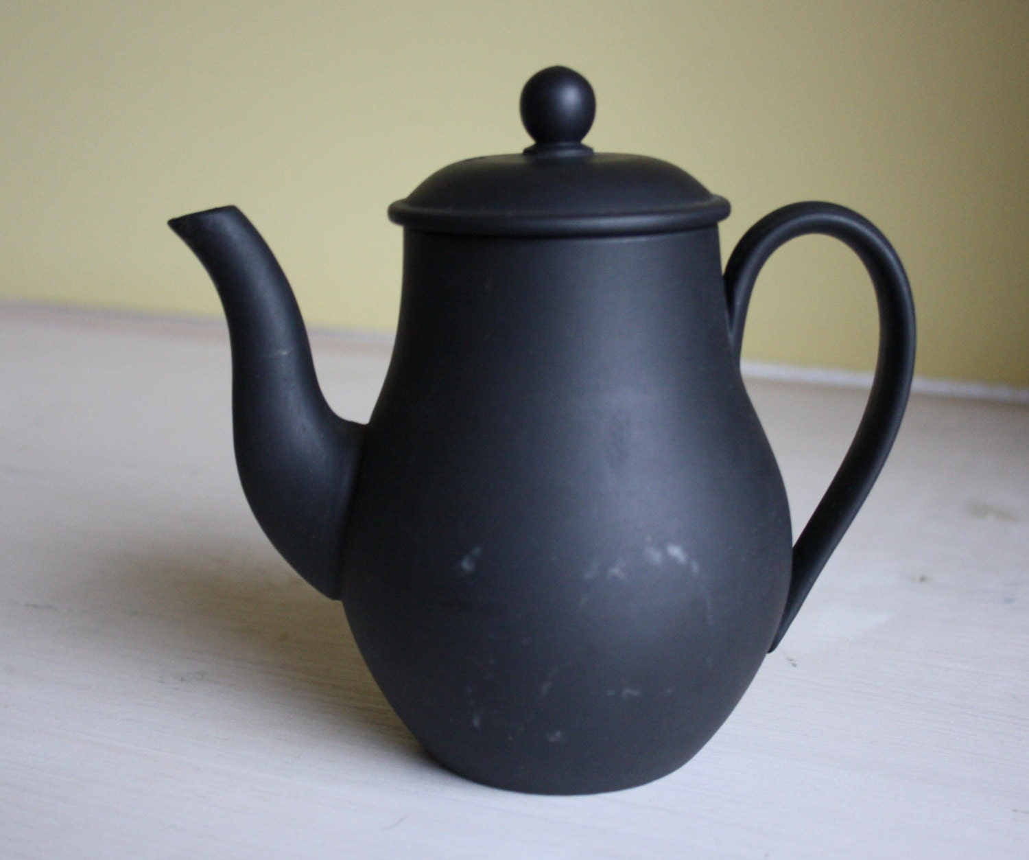 Wedgwood Black Basalt small lidded teapot chocolate pot