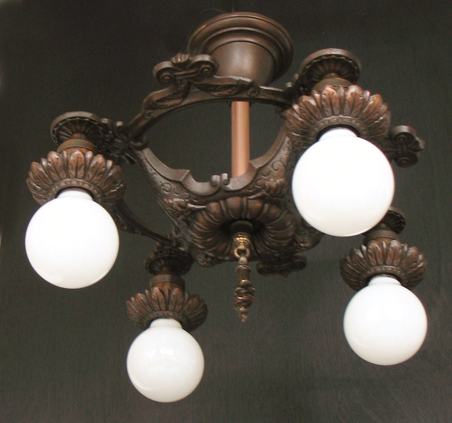 Antique Ceiling Lights 1920s semiflush mount bulb style four