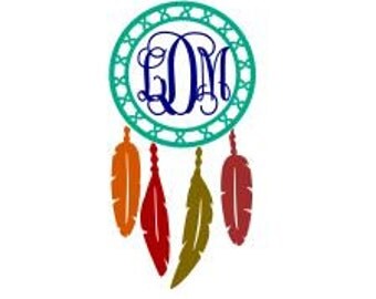 Dreamcatcher Monogram SVG, Studio 3, DXF, AI, Ps, Eps and Pdf Cutting Files for Electronic Cutting Machines