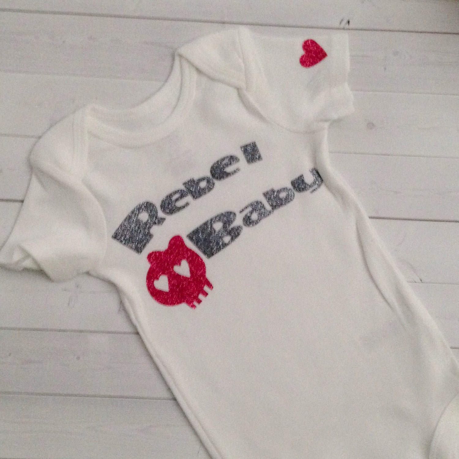 Rebel Baby Glitter vinyl Print Onesie by SamieMarieBoutique