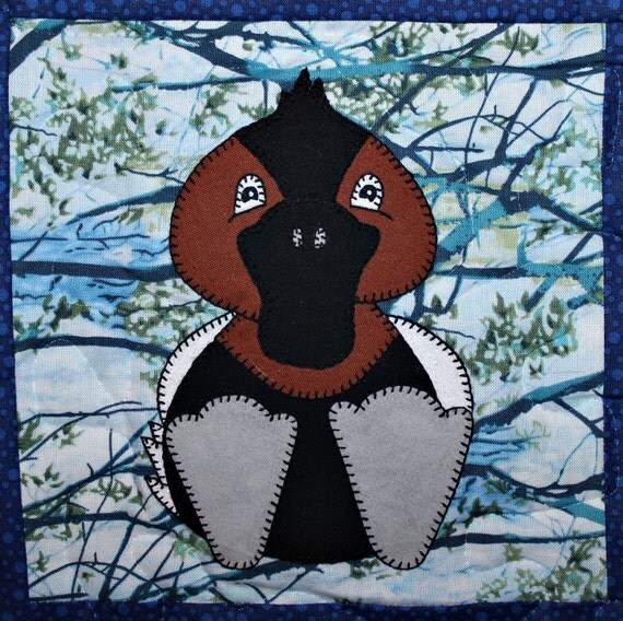 Canvasback duck PDF applique quilt block pattern by MsPDesignsUSA