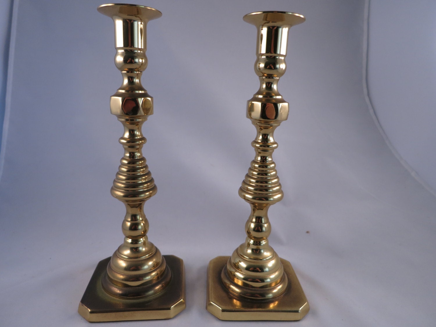 Vintage Baldwin Solid Brass Candlesticks 10 Brass