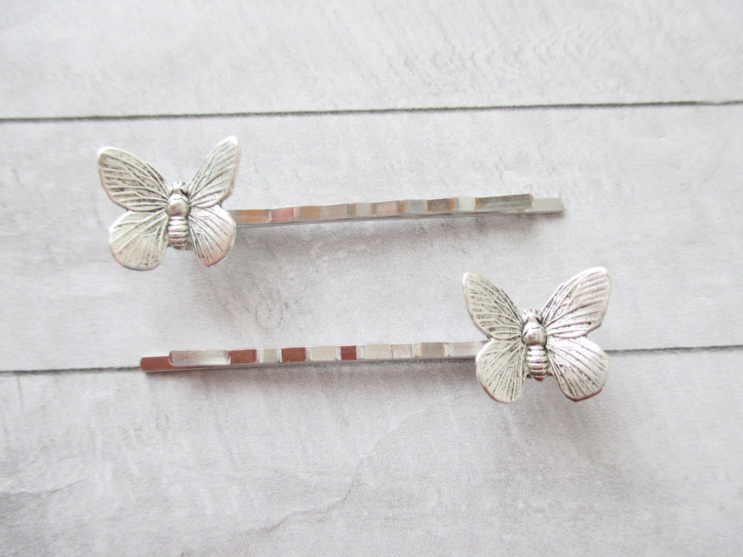 Butterfly hair clips Silver Butterfly Hair Pins silver Bobby