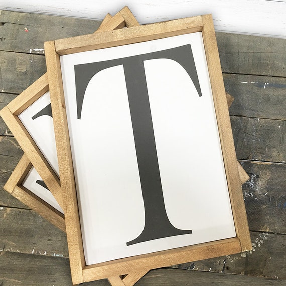 Letter Sign Initial Sign Custom Wood Signs Rustic
