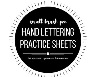 Small Hand Lettering Practice Sheets - Hand Lettering Worksheets - Faux Calligraphy Worksheets - Full Alphabet - Upper and Lowercase