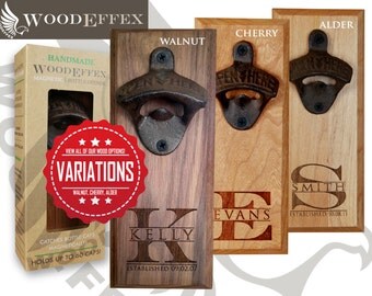 Personalized Bottle Opener Magnetic Cap Catcher - Laser Engraved