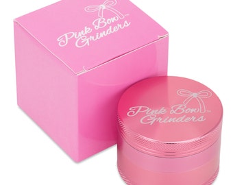 Pink Bow 2.5 Inch Herb Grinder-From The Makers of Black Tie-4-piece Aluminum- First Designer Grinder- The Best Rated Herb Weed Grinder