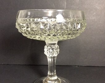 Cut glass compote or pedestal bowl