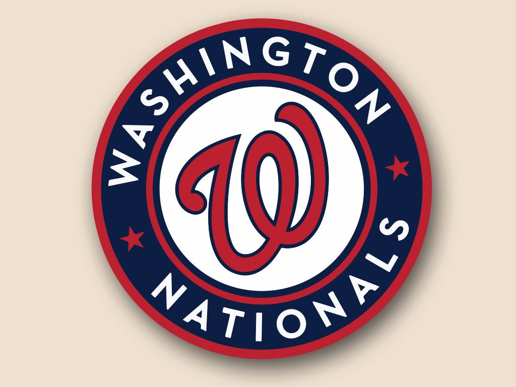 WASHINGTON NATIONALS Set of 2 Vinyl Cornhole DECAL Logo Wall