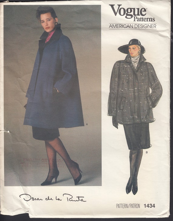 1980s Sewing Pattern Vogue 1434 Oscar de by EightMileVintageSews