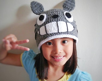 Totoro crochet hat,my neighbor totoro hat,anime crochet hat,character crochet hat,cosplay hat,totoro hat,baby photo props,totoro costume,hat