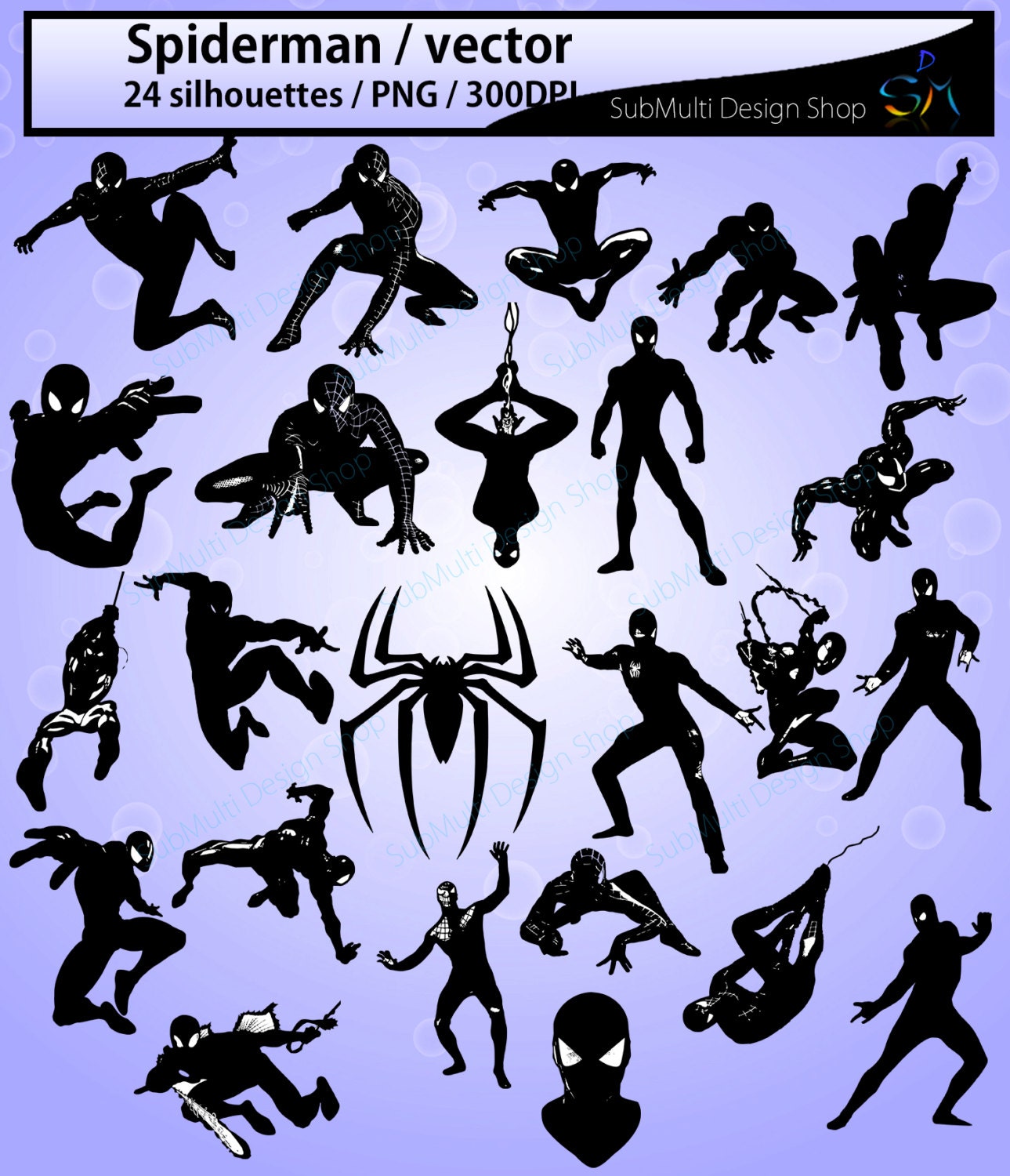 Download spiderman silhouette / 24 spiderman / spiderman SVG / EPS ...