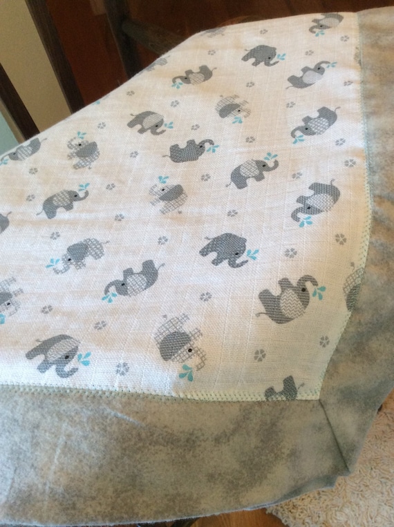 ElephantsLarge Baby receiving blanket swaddle wrap boy baby