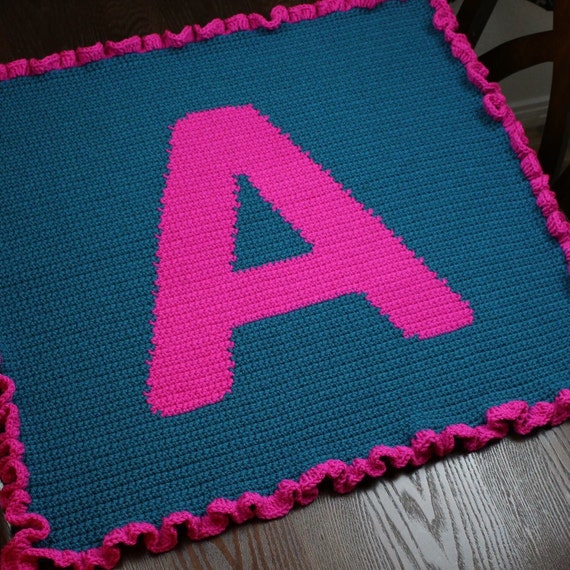 PDF pattern graphghan letter initial A crochet by AmandasAfghans