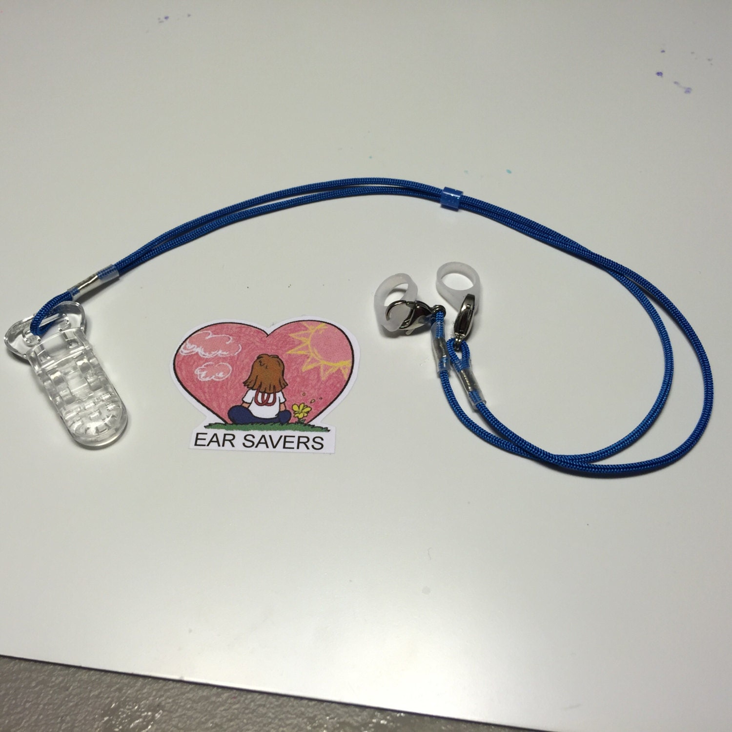 Blue 12 Lanyard Hearing Aid or Cochlear Implant Clips