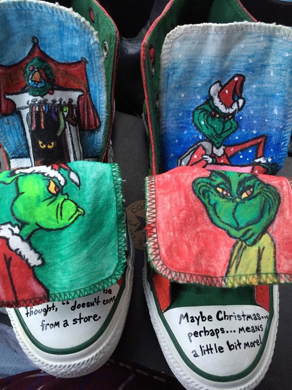 Items similar to Grinch Christmas Shoes Converse on Etsy
