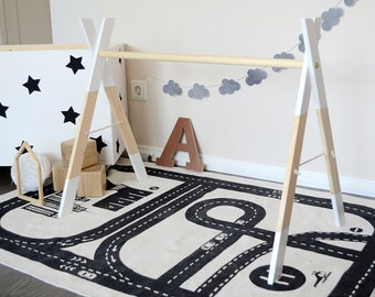 Wooden Baby Gym without Gym Toys White * / Play Gym / Activity Gym / Nursery Decor / Baby Sensory Toy / Nursery / Montessori Baby / Busy Gym
