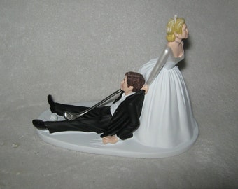 Bride and Groom Wedding Reception Party Golf Golfer Cake Topper