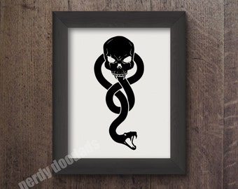 Harry Potter Inspired Print, Dark Mark Print, Death Eater Print, Harry Potter Fandom, Simple Minimalistic Wall Art, Typography Print