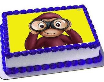 Curious George Cake Topper, Curious George birthday, Frosting sheet, cupcake topper,Curious George Edible images