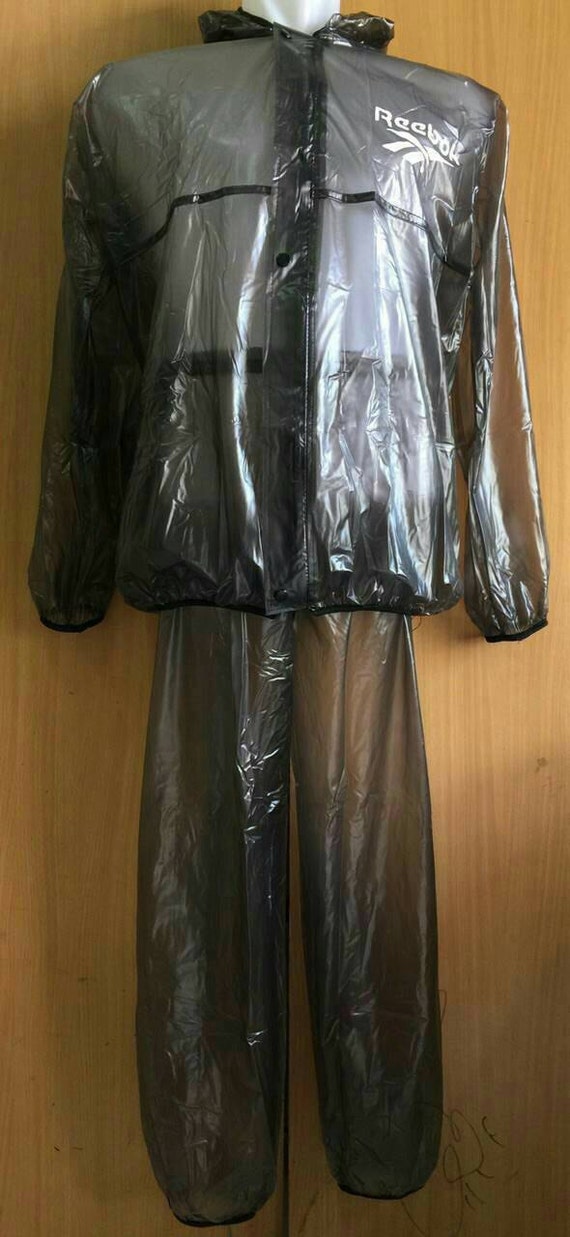 Black Translucent Reebok Sauna/Rain Suit in XXL.