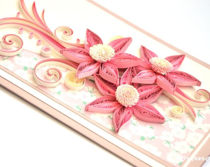 Handmade quilling card/ Birthday card/ flowers card/ Wedding card / Anniversary card/ Thank you/ 3D card/ Quilled card/ Greeting card #2