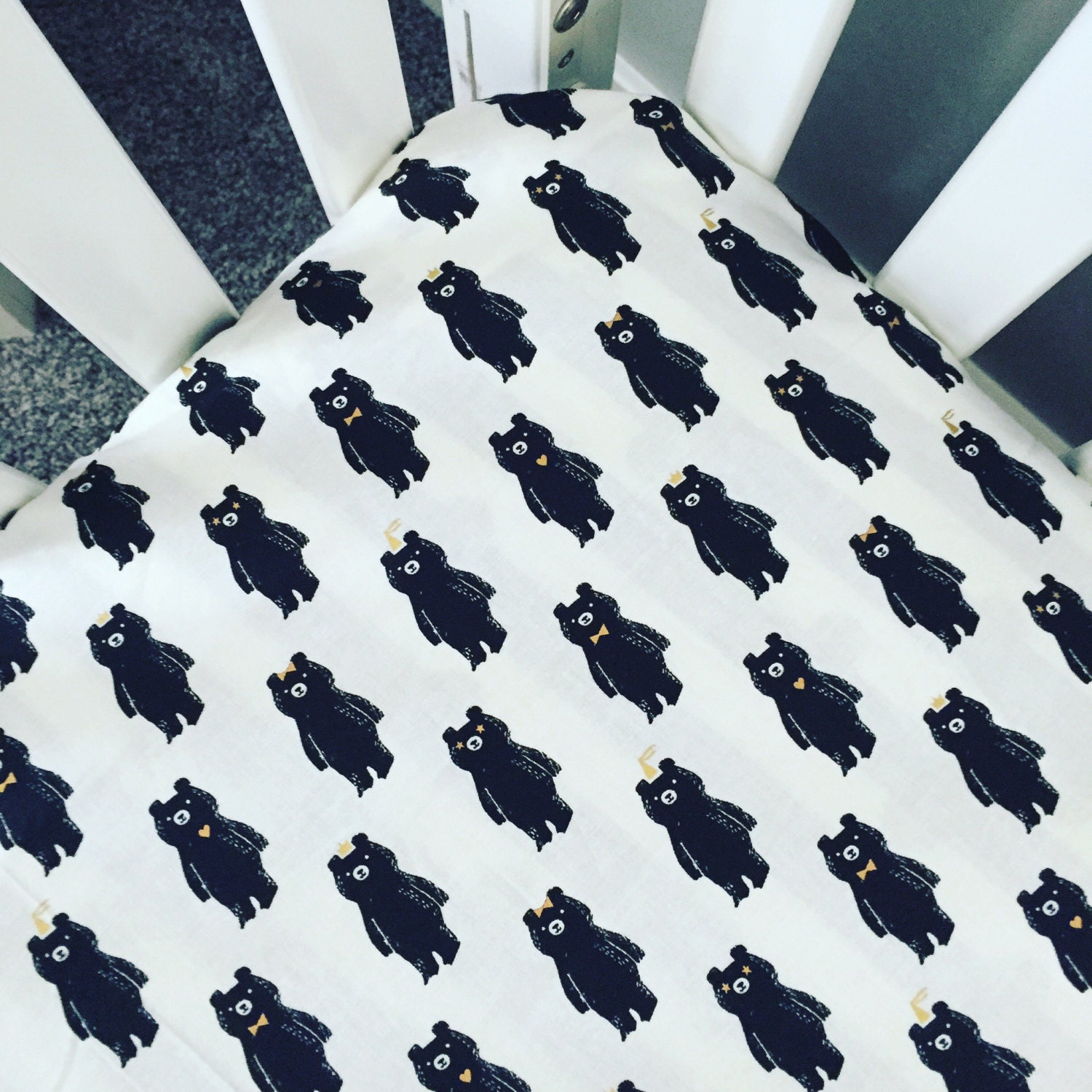 Bear crib bedding bear crib sheet woodland crib sheet