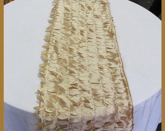 Table Runner Leaf Taffeta 4 Pcs. 14" X 108" Wedding Party Decorations Champagne