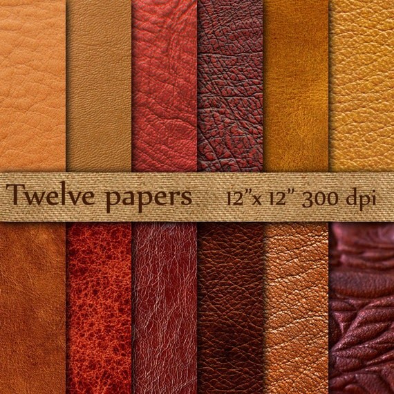 Leather Digital Paper BROWN LEATHER leather